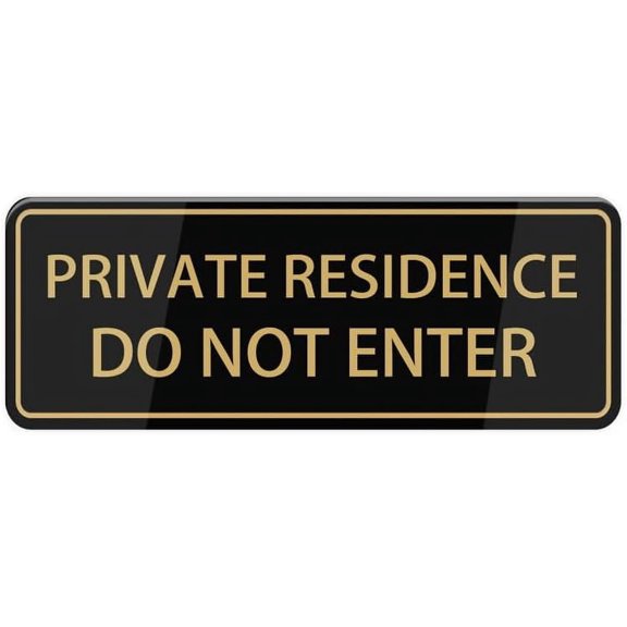 Private Residence Do Not Enter Sign For House (With Strong Adhesive Tape), 3" X 9" Premium Durable For Home & Office,Acrylic Signs For Front Door/Wall/Window, Clear And Easy To Read