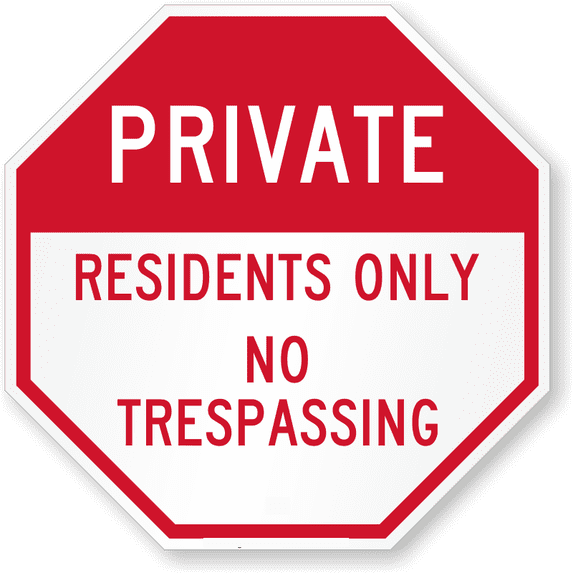 Private Residents Only No Trespassing Sign Outdoor Signs Aluminum 12 Inch Uv Ink Printed For House And Business