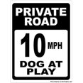 thumbnail image 1 of Private Road 10 MPH Dog at Play Sign, 1 of 1