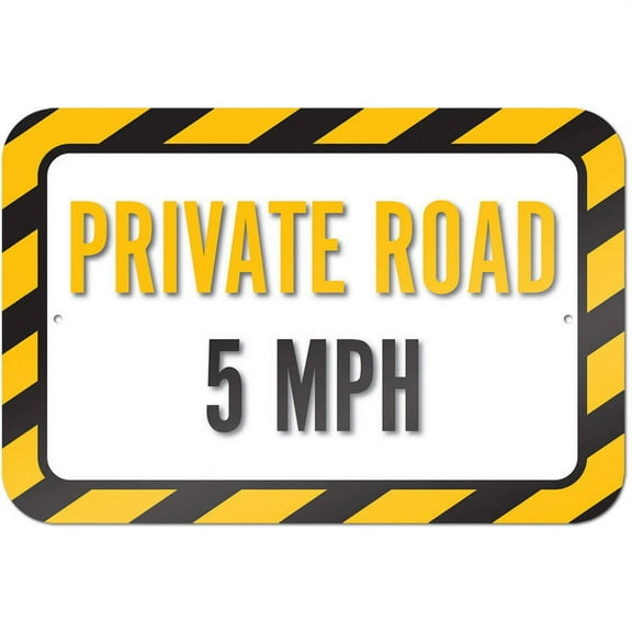 Private Road 5 MPH Sign