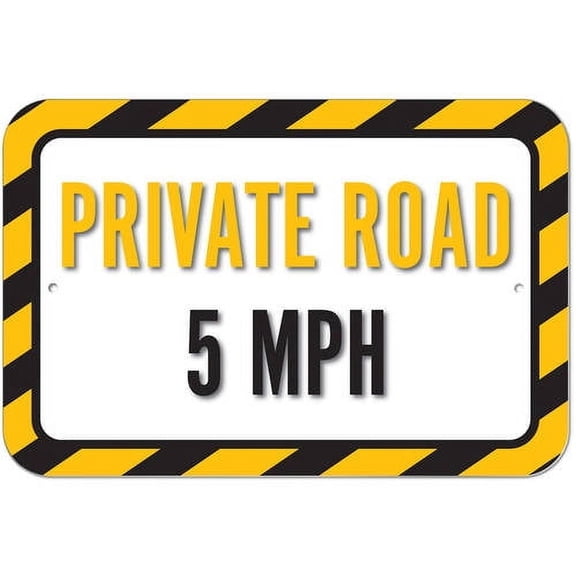 Private Road 5 MPH Sign