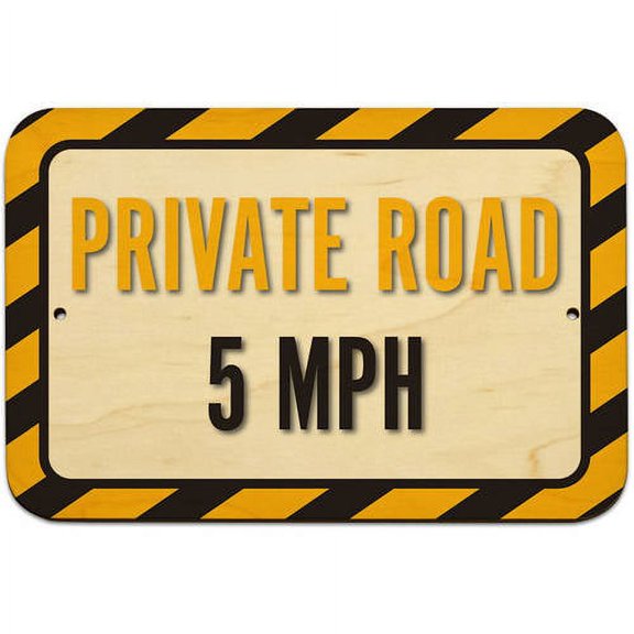 Private Road 5 MPH Sign
