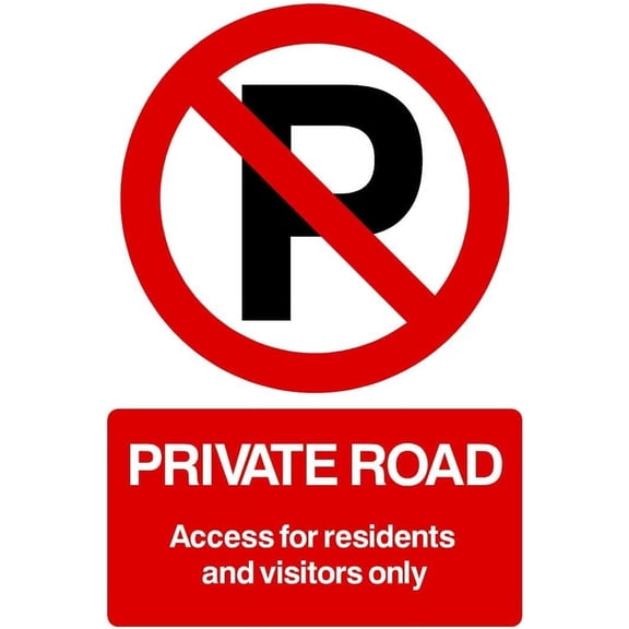 Private Road Access Residents And Visitors Sign Portrait Parking Signs & Permits Metal Sign Tin Sign 8x12 Inch - Caution Safety Warning Security Signs Indoor & Outdoor Signs for Home, Office, Work