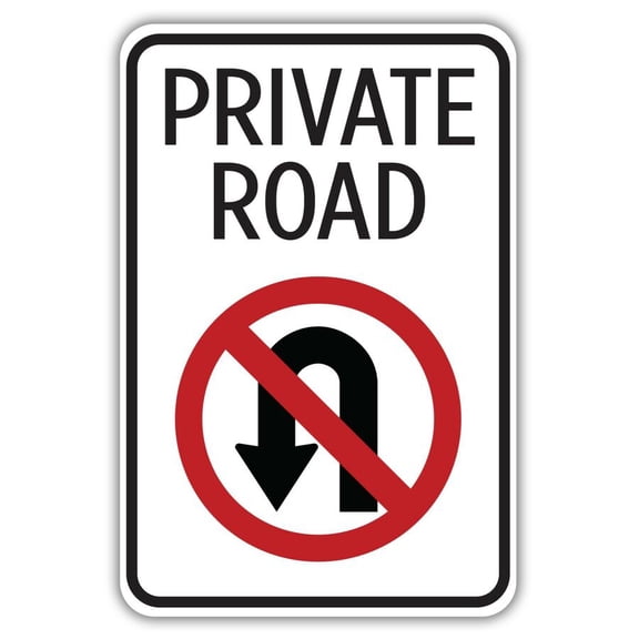 Private Road Metal Sign Size: 8 x 12 Inch