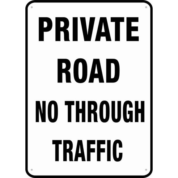 Private Road No Through Traffic Sign Metal Signs 12X8 Inch Rust Free Aluminum Uv Ink Printing Durable Weatherproof Outdoor For Home