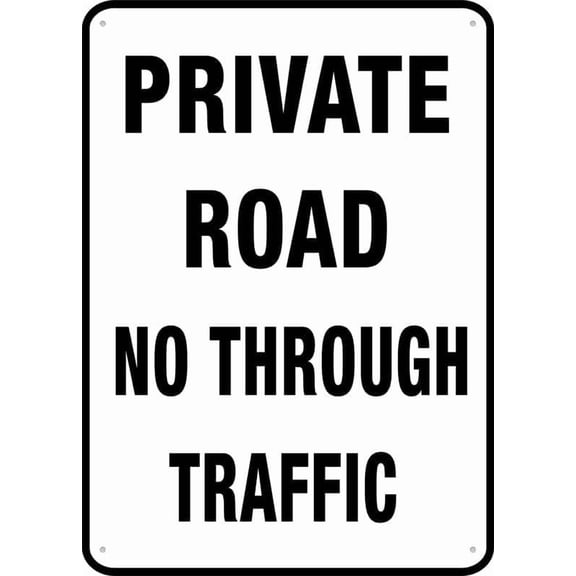 Private Road No Through Traffic Sign Metal Signs 12X8 Inch Rust Free Aluminum,Weatherproof Outdoor For Home