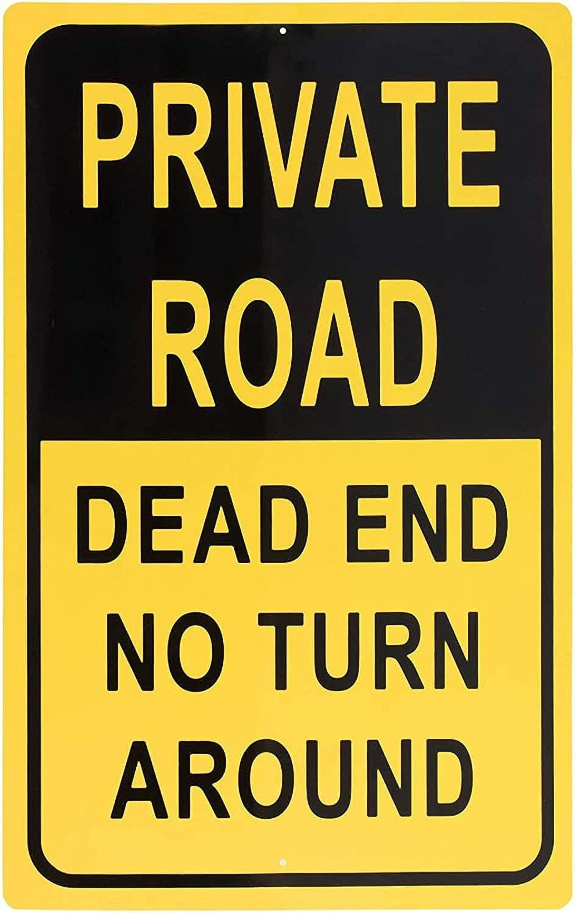 Private Road Sign Dead End No Turn Around Property Parking Legend