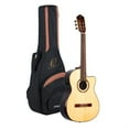thumbnail image 1 of Private Room Striped Ebony Suite with Arm Rest Solid Top Slim Neck Acoustic-Electric Nylon Classical Guitar with Bag, 1 of 2