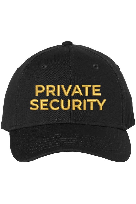 Private Security Embroidered Baseball Cap Guard Officer Detective Personal Protection Work Hat (Black)