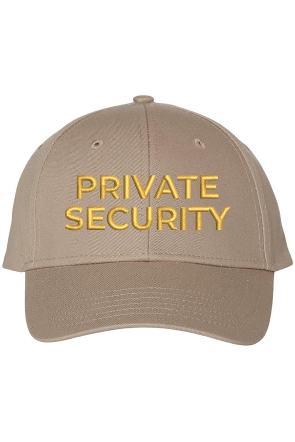 Private Security Embroidered Baseball Cap Guard Officer Detective Personal Protection Work Hat (Khaki)