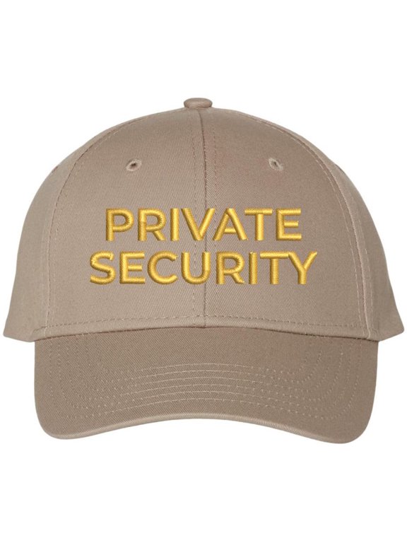 Private Security Embroidered Baseball Cap Guard Officer Detective Personal Protection Work Hat (Khaki)