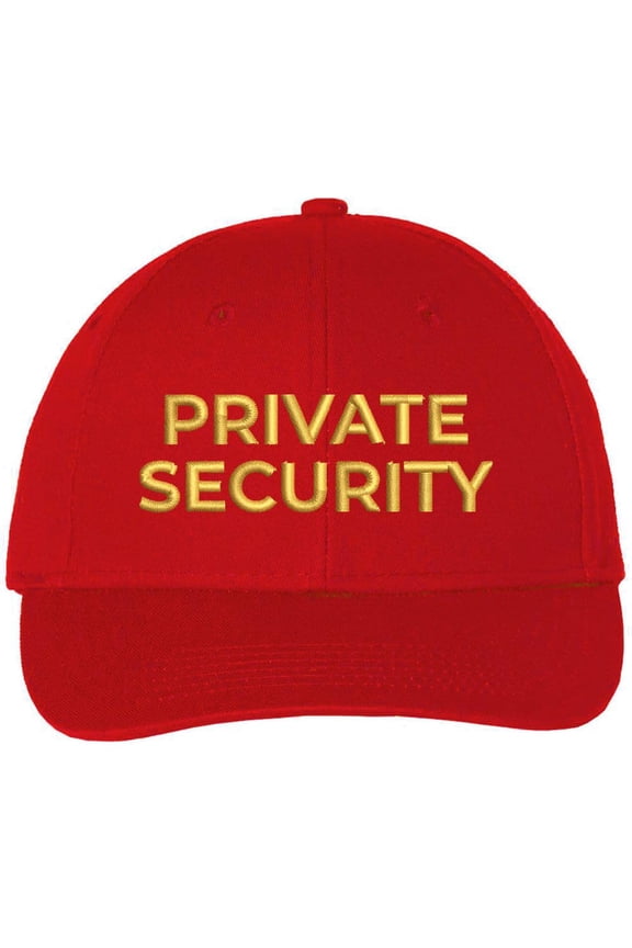 Private Security Embroidered Baseball Cap Guard Officer Detective Personal Protection Work Hat (Red)