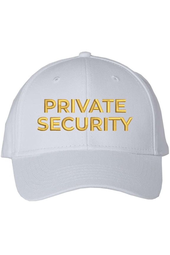 Private Security Embroidered Baseball Cap Guard Officer Detective Personal Protection Work Hat (White)