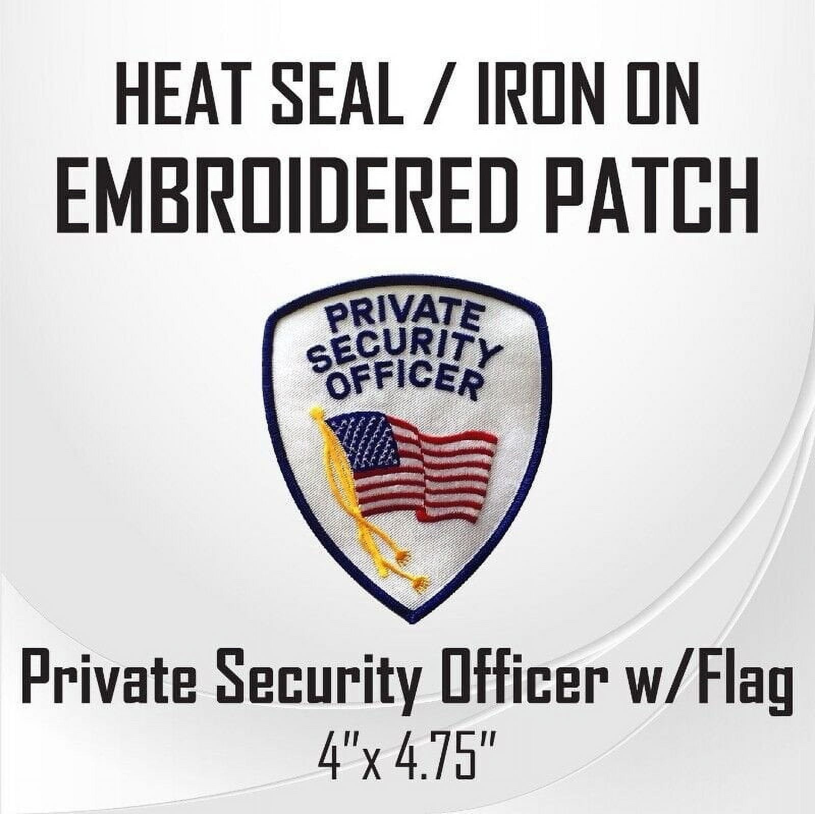 Private Security Officer w/ Flag Embroidered Patch 4" x 4.75"