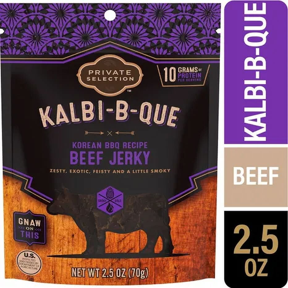 Private Selection Beef Jerky Korean BBQ Recipe 2.5 oz Pack of 2