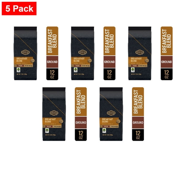 Private Selection Breakfast Blend Medium-Dark Roast Ground Coffee 12 oz - 5 Pack