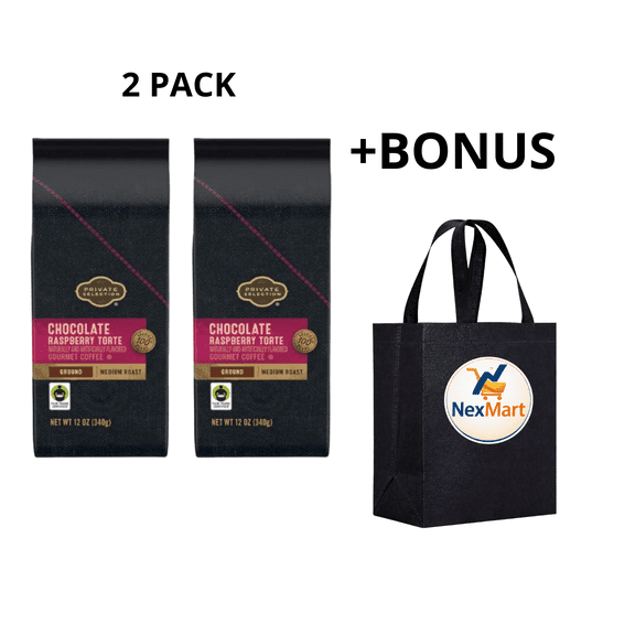 Private Selection Chocolate Raspberry Torte Ground Coffee Medium Roast 12 OZ, 2 Pack