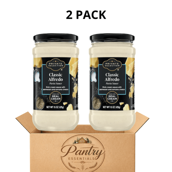 Private Selection Classic Alfredo Pasta Sauce Parmesan Romano Cheese Real Cream 2 Pack 15 oz