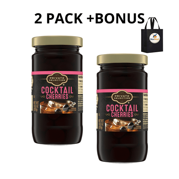 Private Selection Cocktail Cherries 10.5 oz , 2 Pack + Bonus