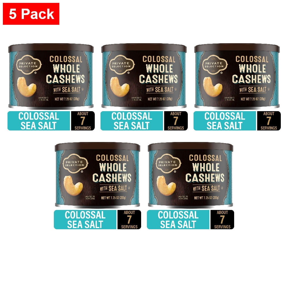 Private Selection Colossal Whole Sea Salted Cashews 7.25 oz - 5 Pack ...