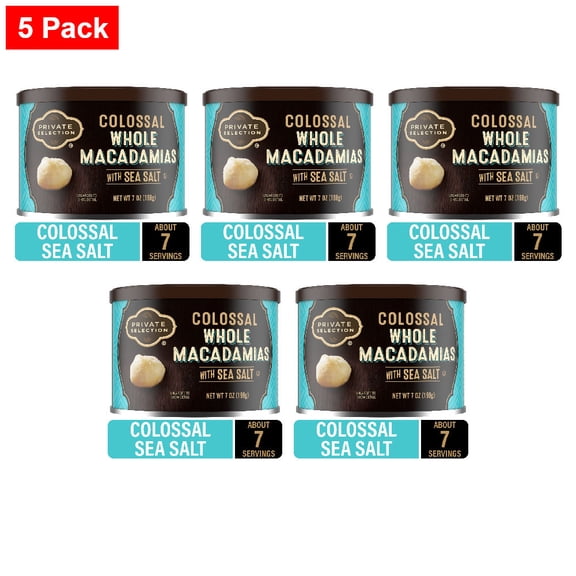 Private Selection Colossal Whole Sea Salted Macadamias 7 oz - 5 Pack