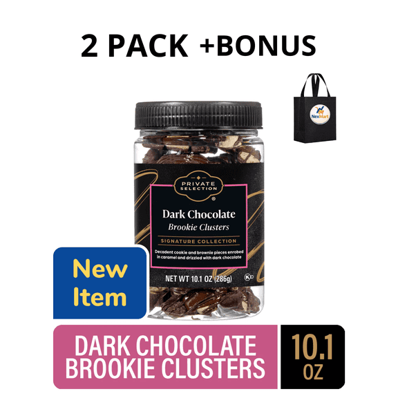 Private Selection Dark Chocolate Brookie Clusters 10.1 Oz , 2 Pack + Bonus