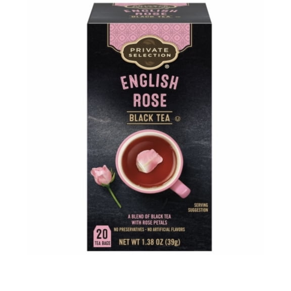 Private Selection English Rose Black Tea 20 Ct Pack of 2 (Packaging May Vary)