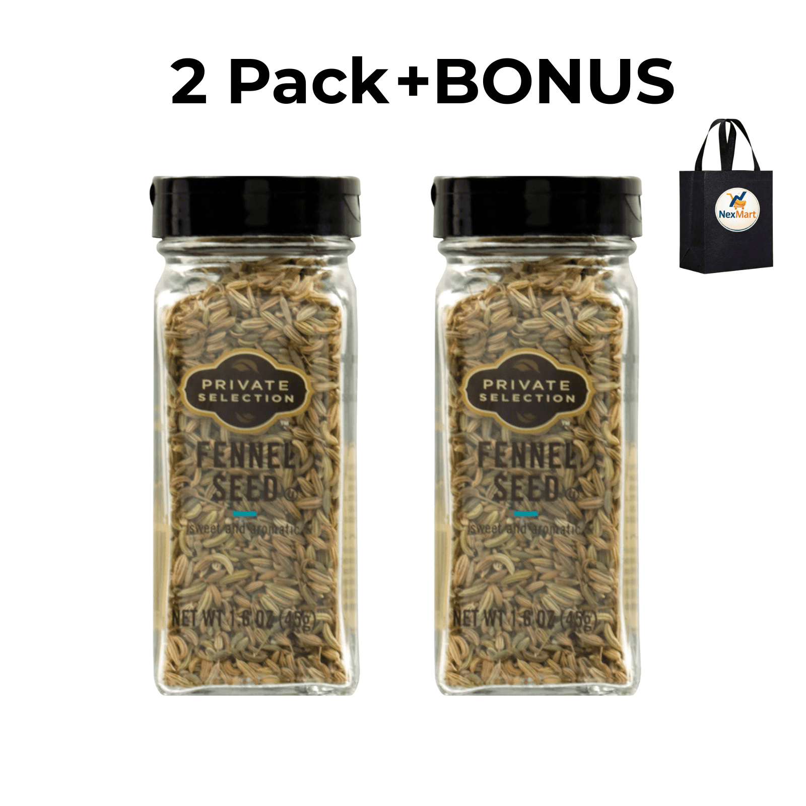 Private Selection Fennel Seed Shaker 1.6 oz , 2 Pack + Bonus
