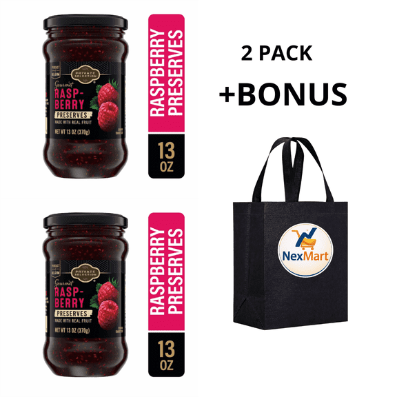 Private Selection Gourmet Raspberry Preserves Made with Real Fruit 13 Oz , 2 Pack