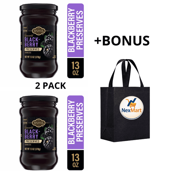 Private Selection Gourmet Seedless Blackberry Preserves, 13 OZ, 2 Pack