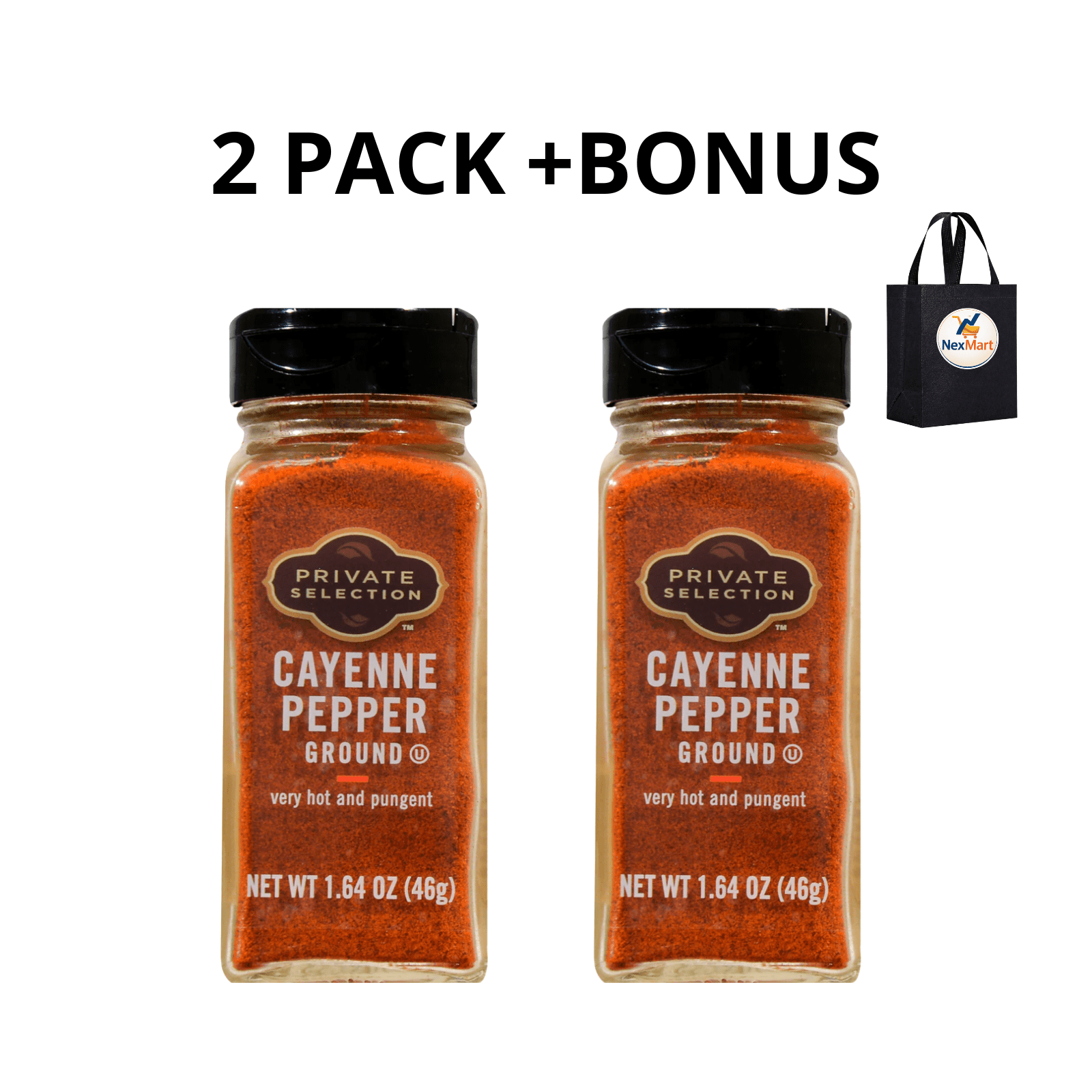 Private Selection Ground Cayenne Pepper Shaker 1.64 oz , 2 Pack + Bonus