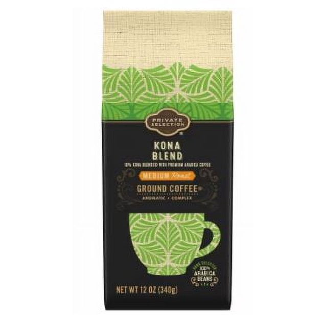 Private Selection Ground Coffee Medium Roast Kona Blend 12 oz Pack of