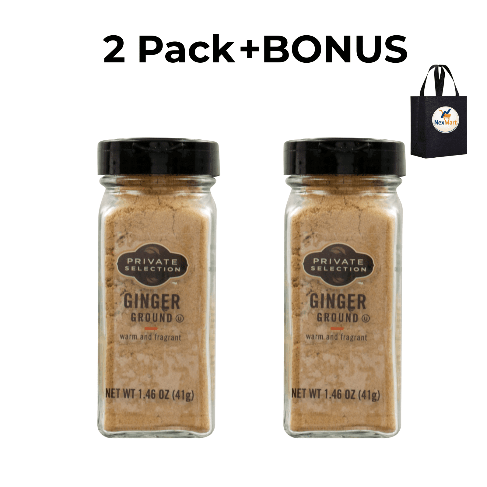 Private Selection Ground Ginger Shaker 1.46 oz , 2 Pack + Bonus