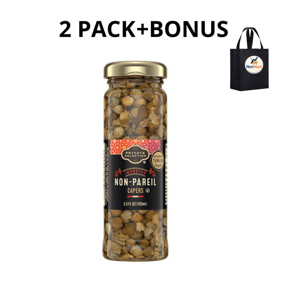 Private Selection Imported Non-Pareil Capers, 2 Pack, 3.5 fl oz , 2 Pack + Bonus