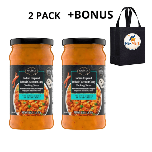Private Selection Indian Inspired Jalfrezi Coconut Curry Cooking Sauce, 16 oz , 2 Pack