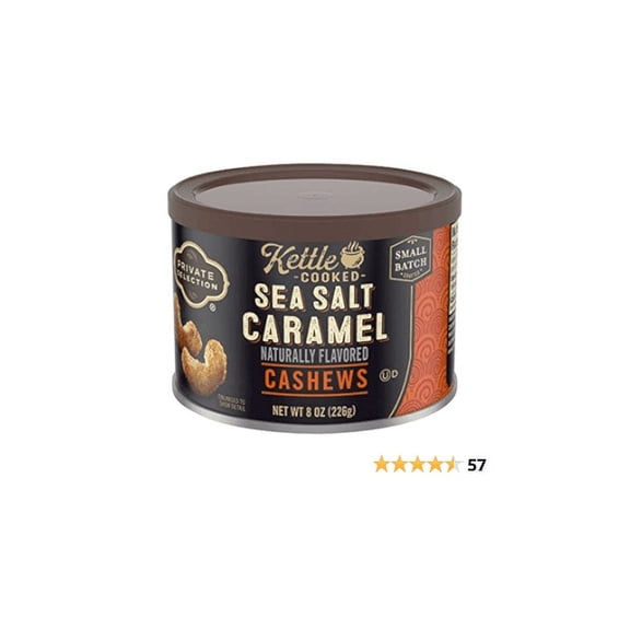 Private Selection Kettle Cooked Cashews Sea Salt Caramel 8 oz