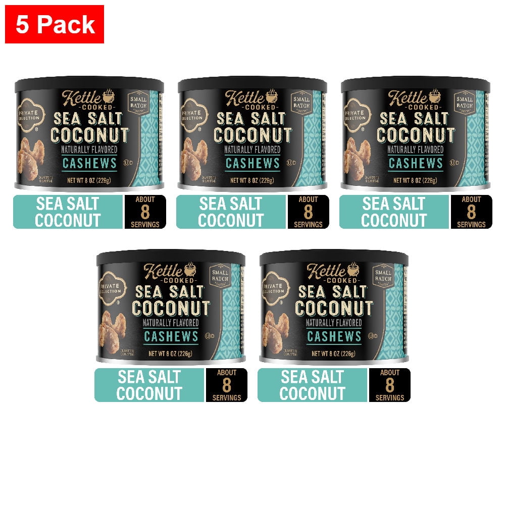Private Selection Kettle Cooked Sea Salted Coconut Cashews 8 oz - 5 ...