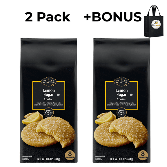 Private Selection Lemon Sugar Soft Baked Cookies, 8 Count, 8.6 oz , 2 Pack + Bonus