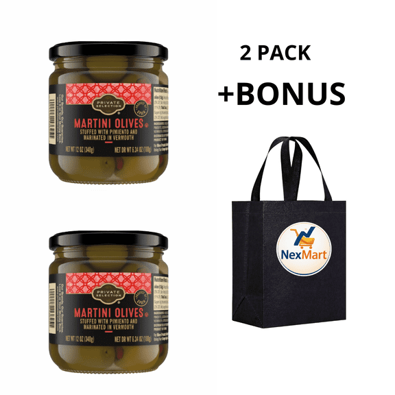 Private Selection Martini Olives Stuffed with Pimiento and Marinated in Vermouth, 12 oz , 2 Pack