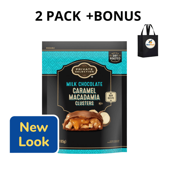 Private Selection Milk Chocolate Caramel Macadamia Clusters 6 oz , 2 PK+ Bonus