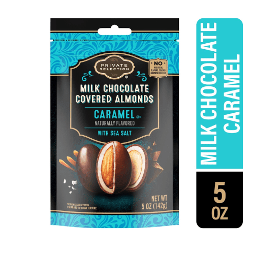 Private Selection Milk Chocolate Covered Almonds Caramel Sea Salt 5 oz , 2 Pack