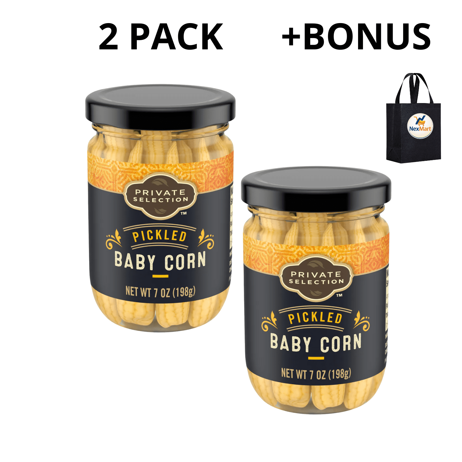 Private Selection Pickled Baby Corn, 7 oz , 2 Pack + Bonus