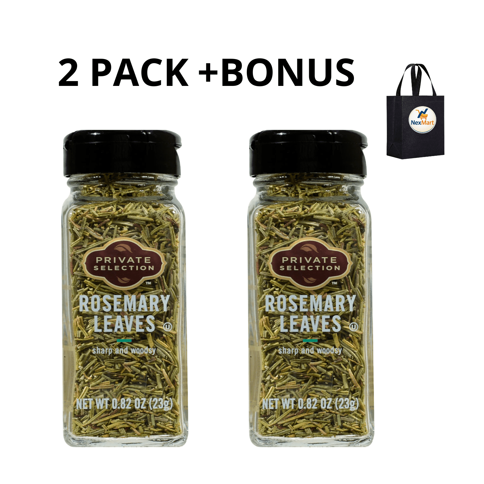 Private Selection Rosemary Leaves Shaker Sharp and Woodsy 0.82 oz , 2 Pack + Bonus