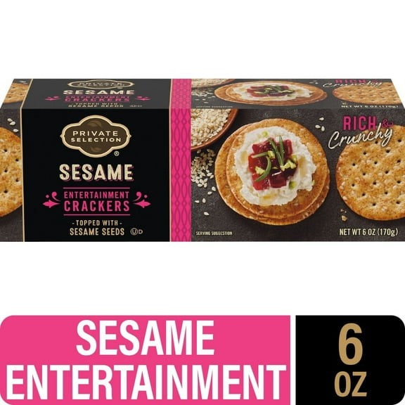 Private Selection Sesame Entertainment Wheat Crackers 6 oz - Pack of 3