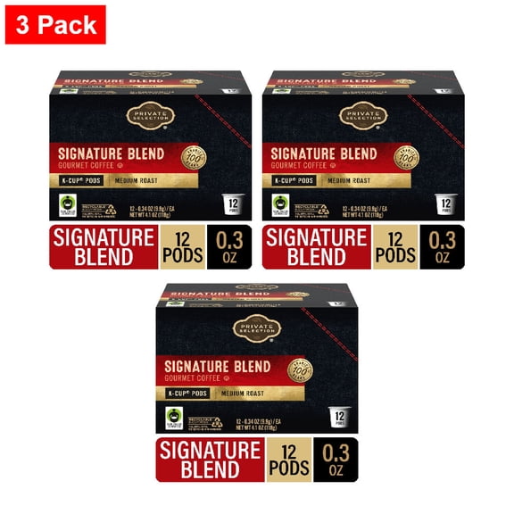 Private Selection Signature Blend Medium Roast Coffee Pods 12 ct - 3 Pack