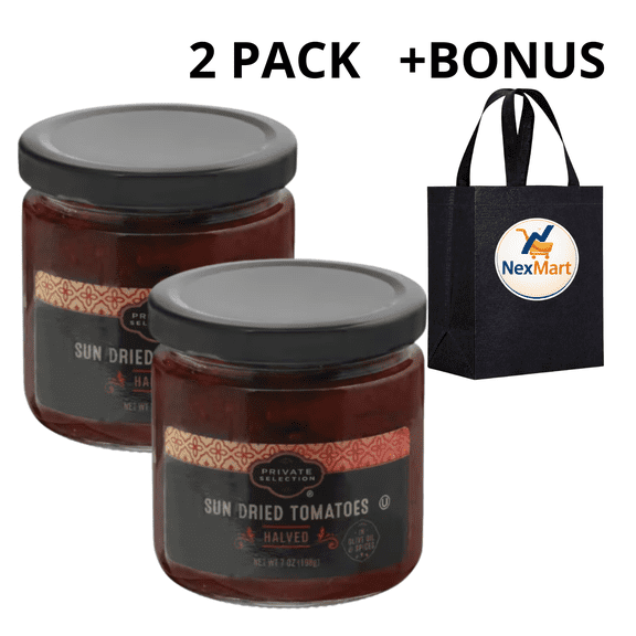 Private Selection Sun Dried Tomatoes Halved Seasoned In Pure Olive Oil and Spices, 7 oz , 2 Pack