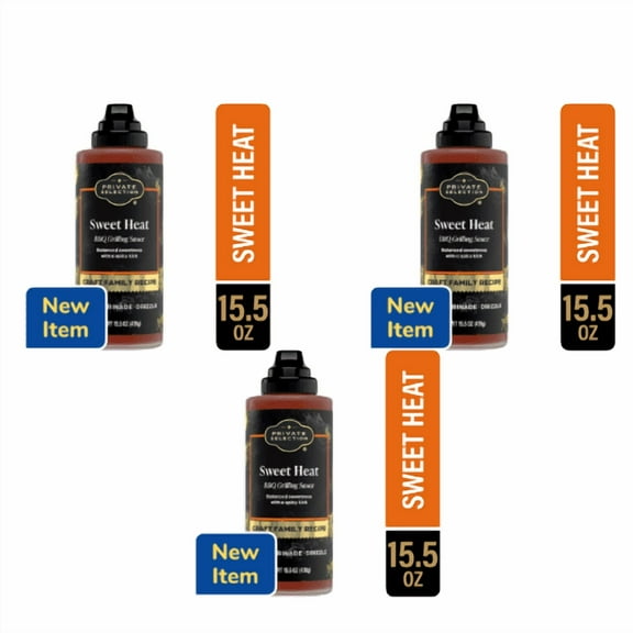 Private Selection Sweet Heat BBQ Grilling Sauce 15.5 oz ,3 Pack