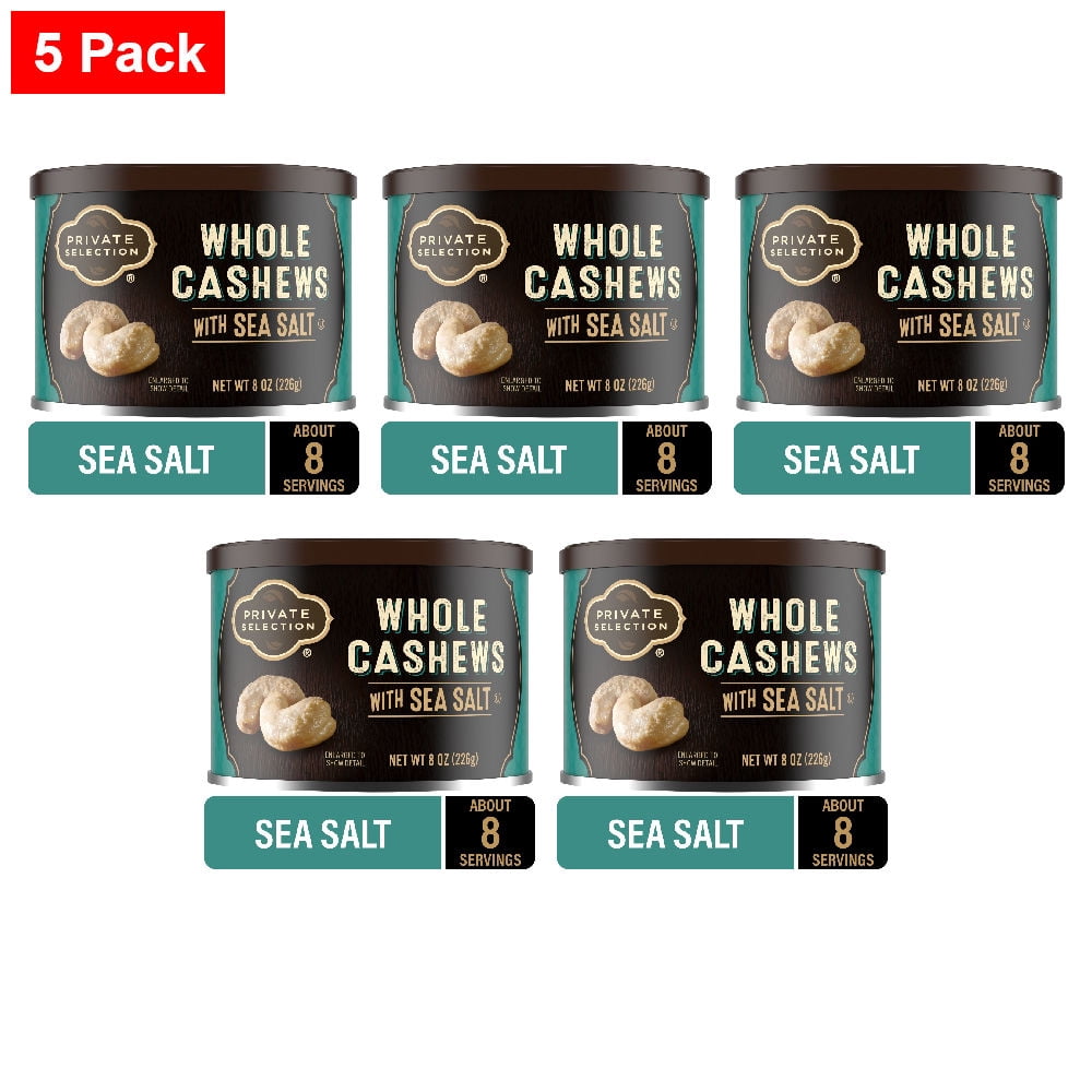 Private Selection Whole Sea Salted Cashews 8 oz - 5 Pack - Walmart.com