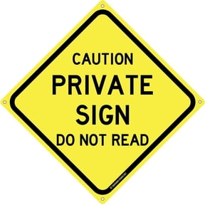 Private Sign Do Not Read 12" x 12" Funny Tin Road Sign Sarcastic Rude Humor Plaque Home Decor