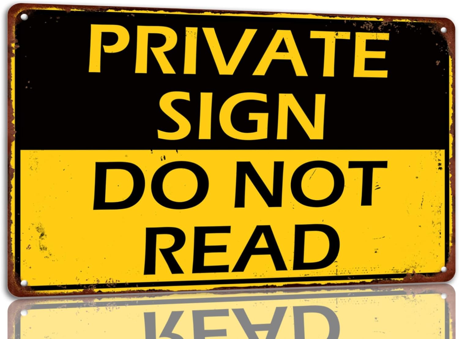 Private Sign Do Not Read Tin Sign Vintage Warning Metal Signs Home Bar ...